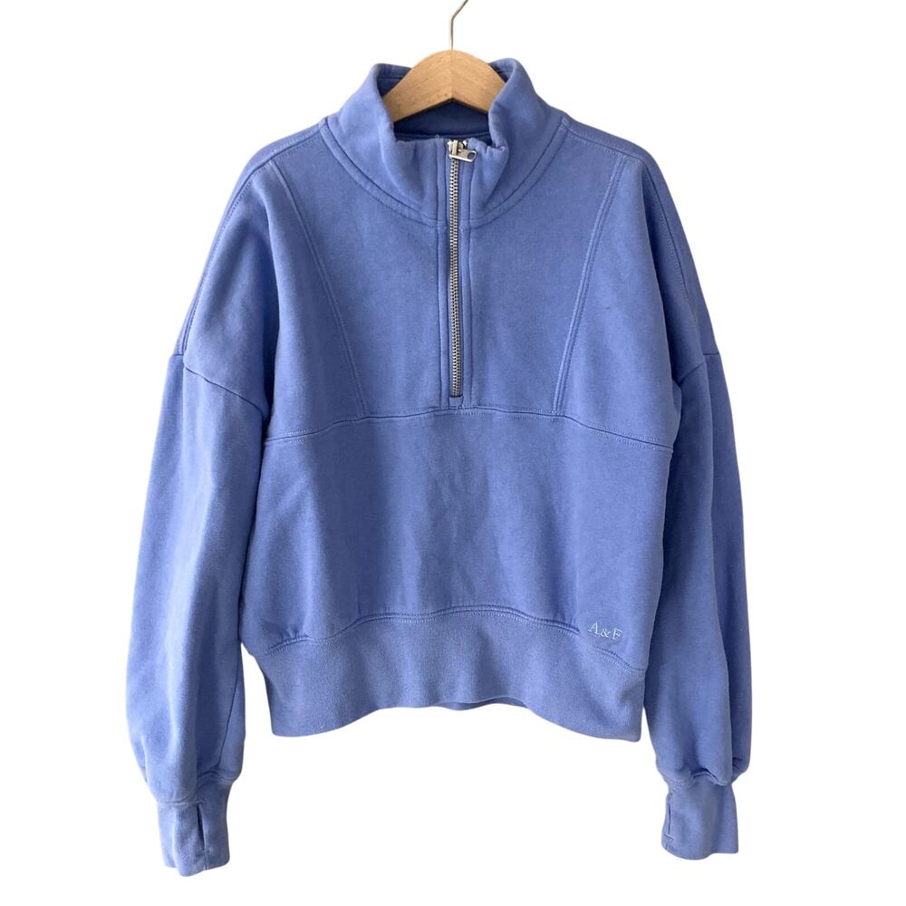 Abercrombie Kids Girls Quarter-Zip Sweatshirt Blue Violet 9/10